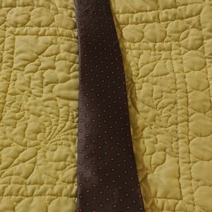 Geoffrey Beene Dark Brown Tie with Red Dots